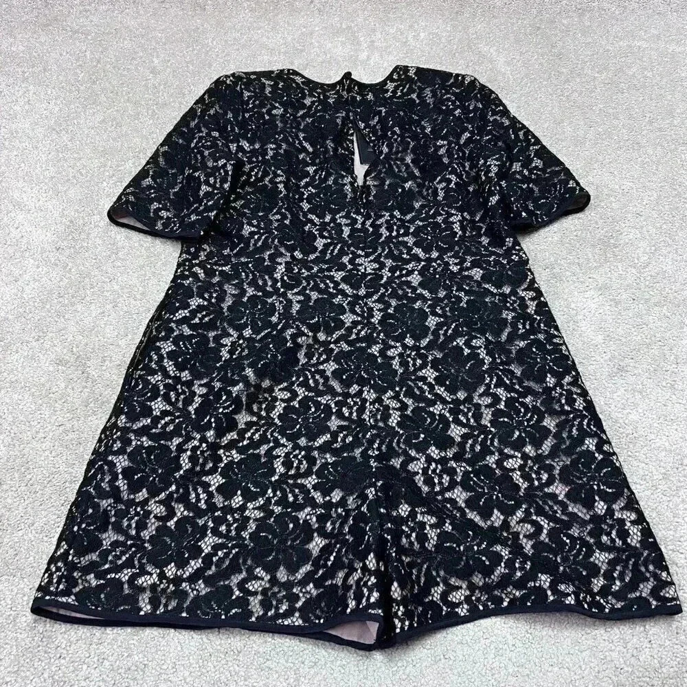 BCBGMAXAZRIA Romper Haile Women’s Black Short Sleeve Size Medium NWT - Picture 9 of 11
